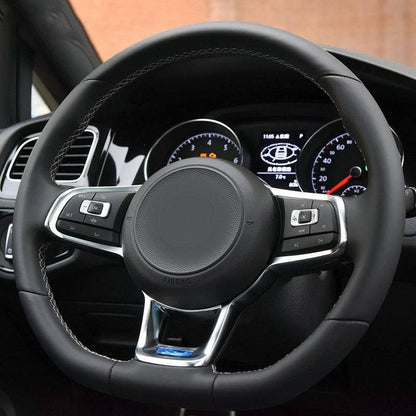 Custom Lenkrad Volant Basic Style Full Leather Steering Wheel for Volkswagen VW Passat Golf 7 MK7 Mk7.5 Polo Tiguan Jetta GTI - YunLexus Custom Custom Steering Wheels for Volkswagen