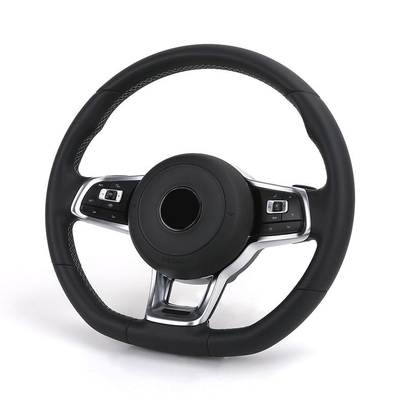 Custom Lenkrad Volant Basic Style Full Leather Steering Wheel for Volkswagen VW Passat Golf 7 MK7 Mk7.5 Polo Tiguan Jetta GTI - YunLexus Custom Custom Steering Wheels for Volkswagen