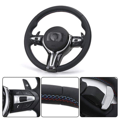 Custom M Sport Forged Carbon Trim Leather Steering Wheel for BMW F10 F20 F21 F22 F30 F32 F36 F80 X5 F15 E70 X6 F16 E71 X1 E84 - YunLexus