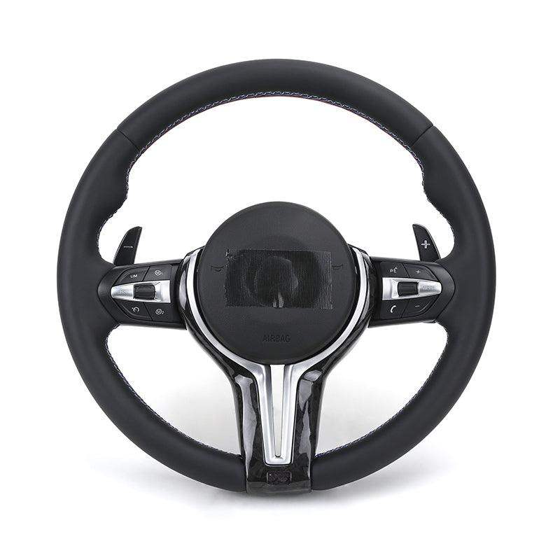 Custom M Sport Forged Carbon Trim Leather Steering Wheel for BMW F10 F20 F21 F22 F30 F32 F36 F80 X5 F15 E70 X6 F16 E71 X1 E84 - YunLexus