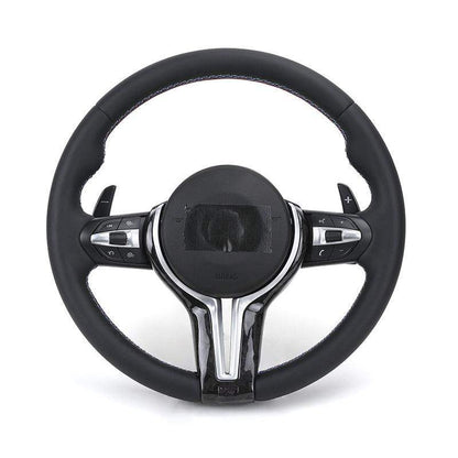 Custom M Sport Forged Carbon Trim Leather Steering Wheel for BMW F10 F20 F21 F22 F30 F32 F36 F80 X5 F15 E70 X6 F16 E71 X1 E84 - YunLexus