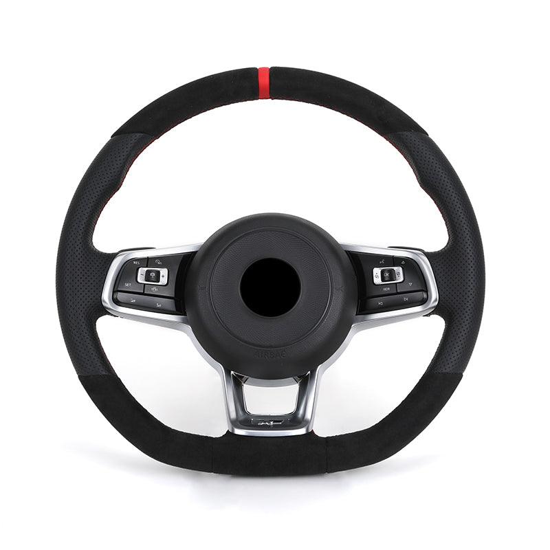 Custom R Line Volante Leather Alcantara Steering Wheel for volkswagen VW Polo Golf R MK7.5 MK6 MK7 MK8 Jetta Passat CC B6 B7 B8 - YunLexus Custom Custom Steering Wheels for Volkswagen