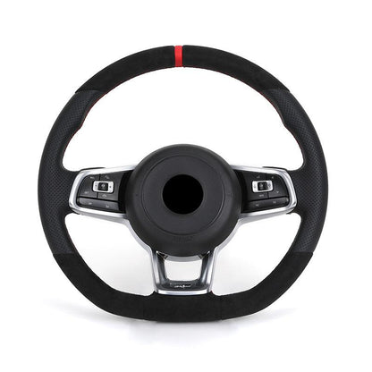 Custom R Line Volante Leather Alcantara Steering Wheel for volkswagen VW Polo Golf R MK7.5 MK6 MK7 MK8 Jetta Passat CC B6 B7 B8 - YunLexus Custom Custom Steering Wheels for Volkswagen