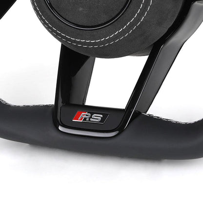 Custom RS R8 Volant Half Alcantara Leather Steering Wheel for Audi A3 A4 B6 RS6 C8 RS3 8V SQ8 SQ5 B8 B8.5 B9.5 Q3 S3 2015 2024