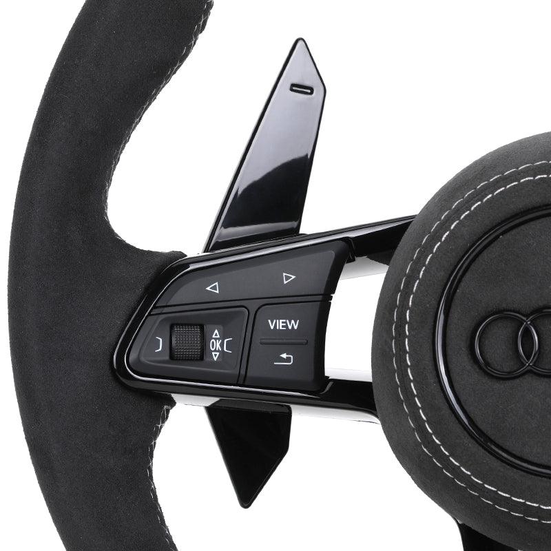 Custom RS R8 Volant Half Alcantara Leather Steering Wheel for Audi A3 A4 B6 RS6 C8 RS3 8V SQ8 SQ5 B8 B8.5 B9.5 Q3 S3 2015 2024