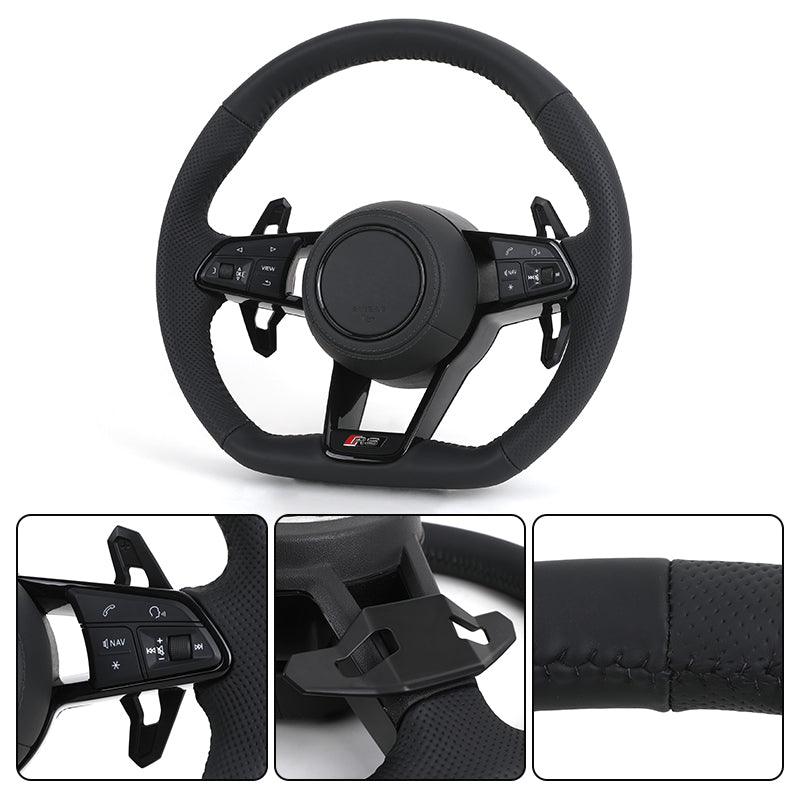 Custom RS Sport Volant Lenkrad Half Perforated Leather Steering Wheel for Audi A6 C7 C6 A7 A3 A4 RS3 RS5 RS6 RS7 TTRS TT R8 S4