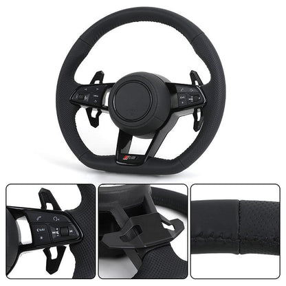 Custom RS Sport Volant Lenkrad Half Perforated Leather Steering Wheel for Audi A6 C7 C6 A7 A3 A4 RS3 RS5 RS6 RS7 TTRS TT R8 S4