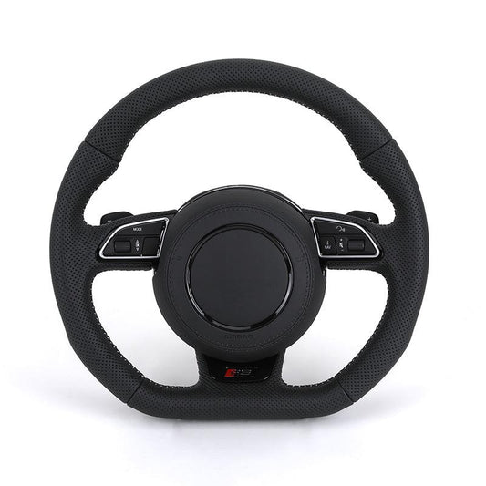 Custom RS Volant Lenkrad Flat Bottom Full Perforated Leather Steering Wheel for Audi RS RS5 RS3 A3 S5 A6 C6 C8 A8 Q8 A5 B8 S7 S6