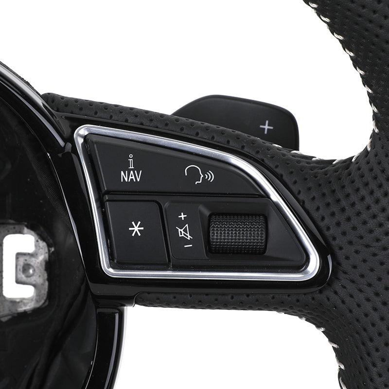 Custom RS Volant Lenkrad Flat Bottom Full Perforated Leather Steering Wheel for Audi RS RS5 RS3 A3 S5 A6 C6 C8 A8 Q8 A5 B8 S7 S6