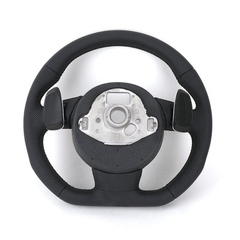 Custom RS Volant Lenkrad Flat Bottom Half Perforated Leather Steering Wheel for Audi A3 A4 B7 A6 C7 R8 RS3 A7 RS5 RS6 A8 Q5 Q8