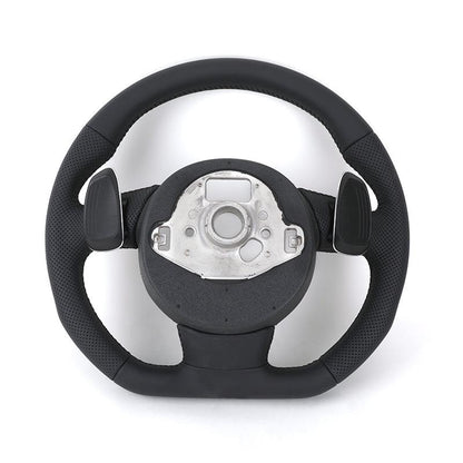 Custom RS Volant Lenkrad Flat Bottom Half Perforated Leather Steering Wheel for Audi A3 A4 B7 A6 C7 R8 RS3 A7 RS5 RS6 A8 Q5 Q8