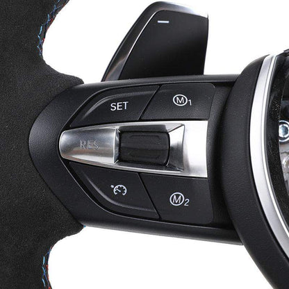 Custom Top Strip Alcantara Leather M Sport Lenkrad Volant Steering Wheel for BMW 3 Series F10 F30 X5 E70 E60 E90 E92 F20 F25 F32 - YunLexus