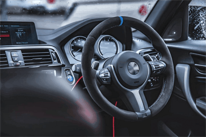Custom Top Strip Alcantara Leather M Sport Lenkrad Volant Steering Wheel for BMW 3 Series F10 F30 X5 E70 E60 E90 E92 F20 F25 F32 - YunLexus