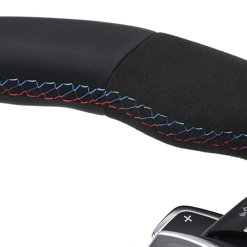 Custom Top Strip Alcantara Leather M Sport Lenkrad Volant Steering Wheel for BMW 3 Series F10 F30 X5 E70 E60 E90 E92 F20 F25 F32 - YunLexus