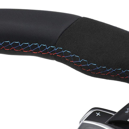 Custom Top Strip Alcantara Leather M Sport Lenkrad Volant Steering Wheel for BMW 3 Series F10 F30 X5 E70 E60 E90 E92 F20 F25 F32 - YunLexus