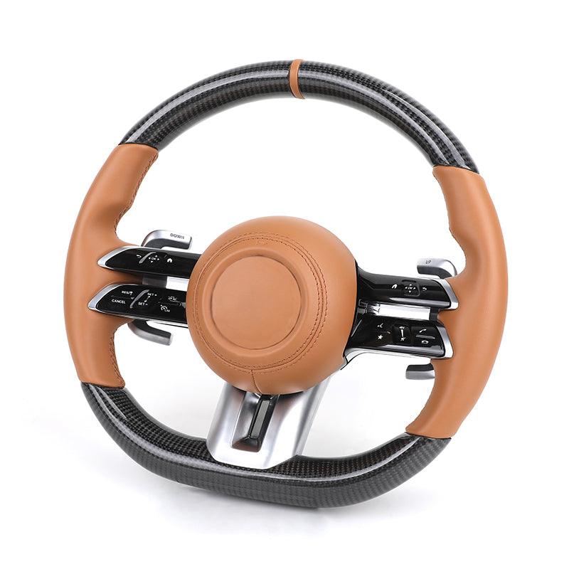 Custom Upgrade Leather Carbon Fiber DCT Steering Wheel for Mercedes Benz AMG GT W204 W205 W213 W212 W220 W221 W222 Gle 63 C63 - YunLexus Custom Custom Steering Wheels for Mercedes