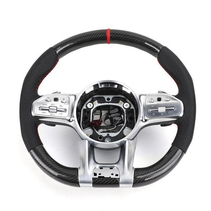 Custom Upgrade Leather Carbon Fiber Steering Wheel for Mercedes Benz S E Class W213 W205 W204 W222 W212 W221 GLC GLS GLB AGM GT - YunLexus Custom Custom Steering Wheels for Mercedes