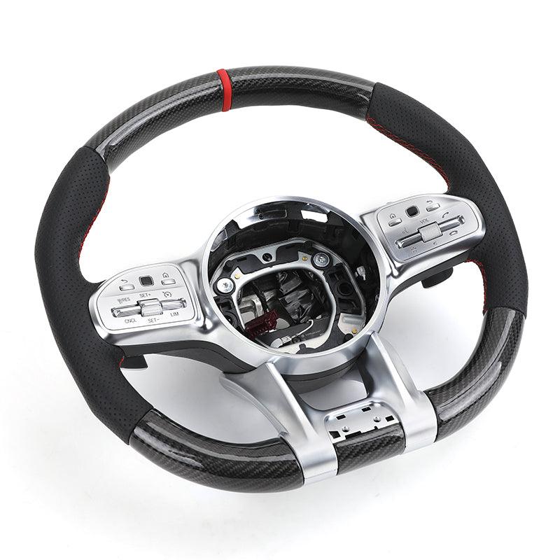 Custom Upgrade Leather Carbon Fiber Steering Wheel for Mercedes Benz S E Class W213 W205 W204 W222 W212 W221 GLC GLS GLB AGM GT - YunLexus Custom Custom Steering Wheels for Mercedes