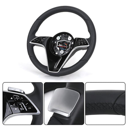 Custom Upgrade Volant Lenkrad Black Full Leather Steering Wheel for Mercedes Benz Maybach S-Class W221 W222 W223 AMG S63 GLS 600 - YunLexus Custom Custom Steering Wheels for Mercedes