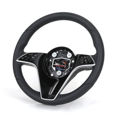 Custom Upgrade Volant Lenkrad Black Full Leather Steering Wheel for Mercedes Benz Maybach S-Class W221 W222 W223 AMG S63 GLS 600 - YunLexus Custom Custom Steering Wheels for Mercedes