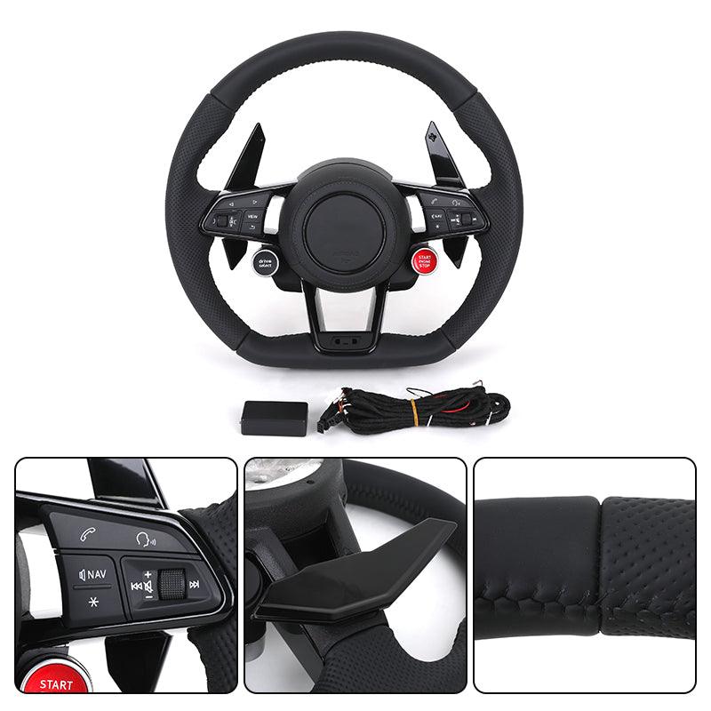 Custom Upgrade Volant Lenkrad Black Trim Leather Steering Wheel for Audi A3 A4 A5 A6 A7 A8 C7 S8 R8 Rs3 RS6 B8 B9 S7 RS S Line