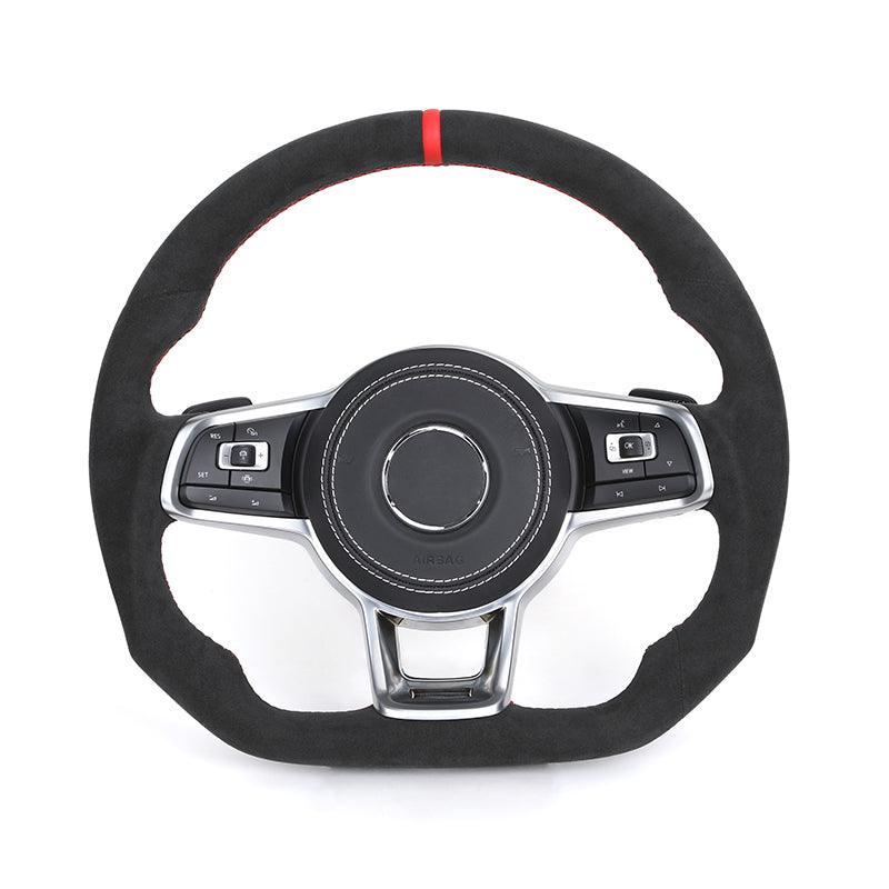 Custom Volant Full Alcantara Steering Wheel for Volkswagen VW Polo Passat CC Jetta Golf R 6 7 8 6R 7R 8R MK5 Mk6 MK7 Gti Gtd - YunLexus Custom Custom Steering Wheels for Volkswagen