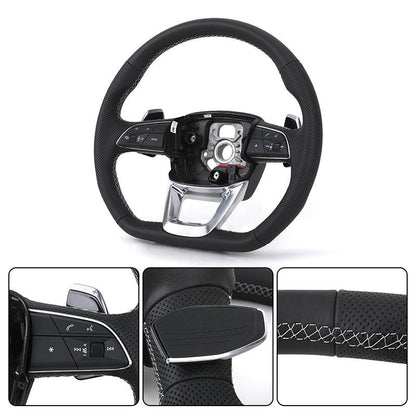Custom Volant Lenkrad Flat Bottom Half Perforated Leather Steering Wheel for Audi RS TT TTRS RS3 RS4 RS5 RS6 RS7 R8 C8 Q5 B7 B8