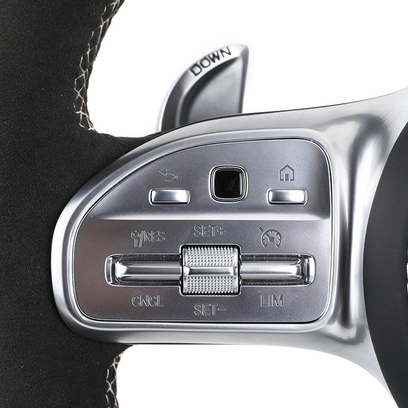 Custom Volant Lenkrad Half Alcantara Steering Wheel for Mercedes C E Class W204 X204 W205 CLA X118 C238 X253 GLC 63 C63 E63 AMG - YunLexus Custom Custom Steering Wheels for Mercedes