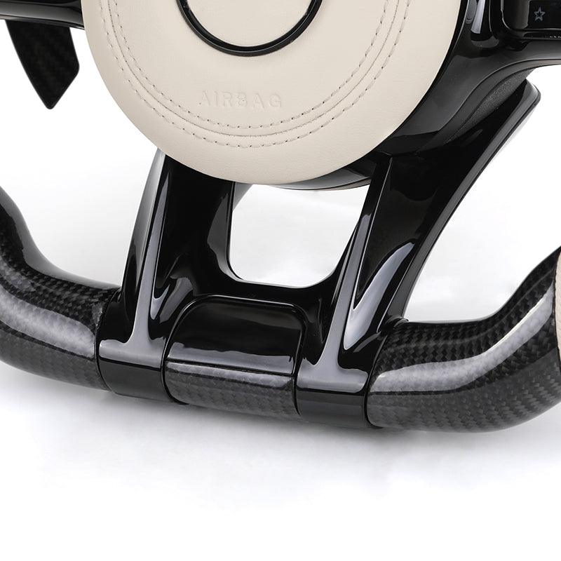 Custom Volant Lenkrad Half Leather Carbon Fiber Steering Wheel for Mercedes Benz W203 W204 W205 W221 W222 C217 C300 C55 C63 AMG - YunLexus Custom Custom Steering Wheels for Mercedes