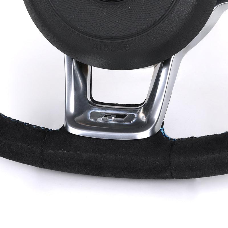Custom Volant Lenkrad Half Perforated Leather Alcantara Steering Wheel for VW Polo Golf R 5 6 7 MK6 MK7 Jetta Tiguan Passat B6 - YunLexus Custom Custom Steering Wheels for VW