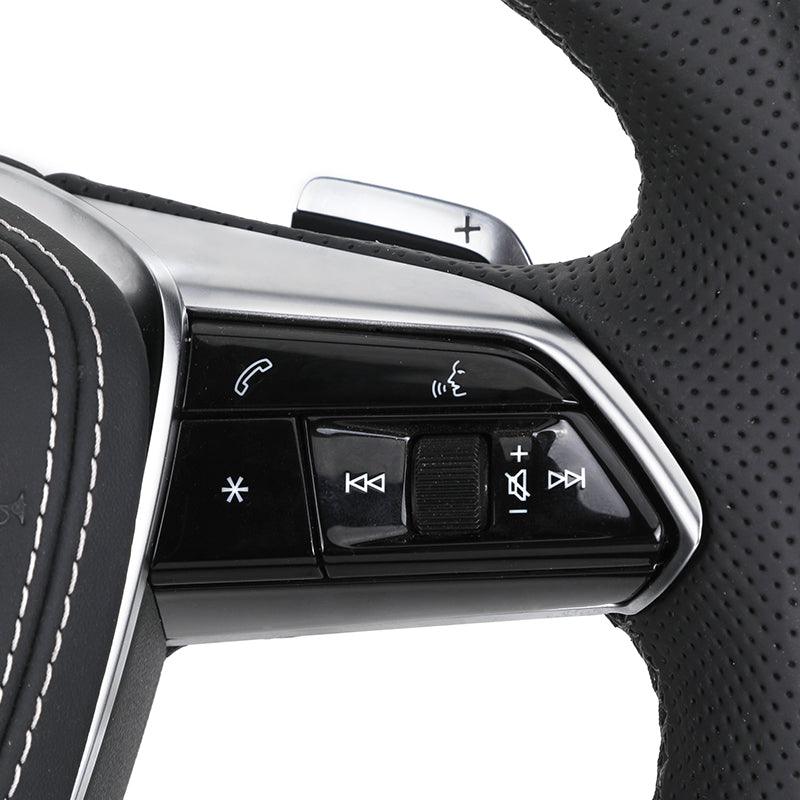 Custom Volant Lenkrad Half Perforated Leather Carbon Fiber Steering Wheel for Audi RS6 RS7 A6 A7 C7 C8 A3 8V A4 B8 B8.5 S4 B9 S7