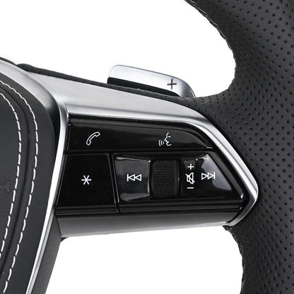 Custom Volant Lenkrad Half Perforated Leather Carbon Fiber Steering Wheel for Audi RS6 RS7 A6 A7 C7 C8 A3 8V A4 B8 B8.5 S4 B9 S7