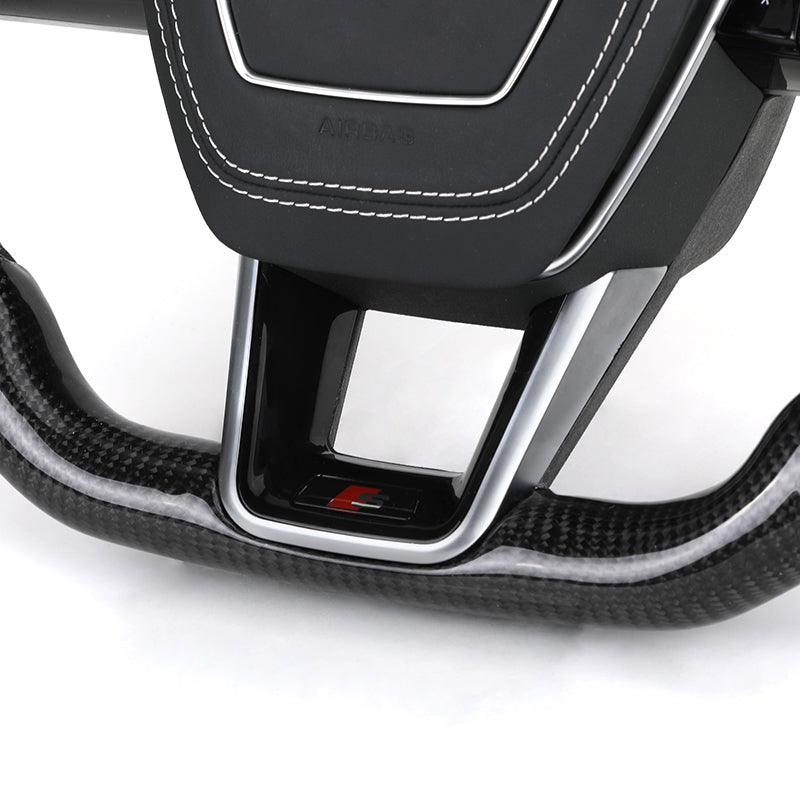 Custom Volant Lenkrad Half Perforated Leather Carbon Fiber Steering Wheel for Audi RS6 RS7 A6 A7 C7 C8 A3 8V A4 B8 B8.5 S4 B9 S7