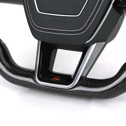 Custom Volant Lenkrad Half Perforated Leather Carbon Fiber Steering Wheel for Audi RS6 RS7 A6 A7 C7 C8 A3 8V A4 B8 B8.5 S4 B9 S7