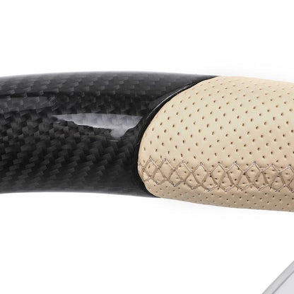 Custom Volant Lenkrad Half Perforated Leather Carbon Steering Wheel for Mercedes CLC C207 W208 W117 X247 CLK W177 Gls X166 AMG - YunLexus Custom Custom Steering Wheels for Mercedes
