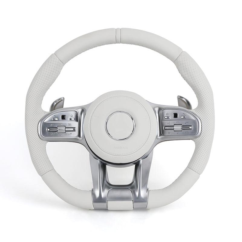 Custom Volant Lenkrad White Color Leather Steering Wheel for Mercedes Benz GL X166 GLB X247 W204 W205 W206 W207 W211 E63 AMG - YunLexus Custom Custom Steering Wheels for Mercedes