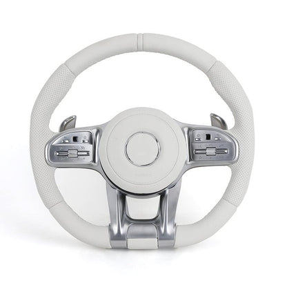 Custom Volant Lenkrad White Color Leather Steering Wheel for Mercedes Benz GL X166 GLB X247 W204 W205 W206 W207 W211 E63 AMG - YunLexus Custom Custom Steering Wheels for Mercedes