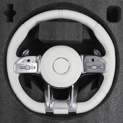 Custom Volant Lenkrad White Color Leather Steering Wheel for Mercedes Benz GL X166 GLB X247 W204 W205 W206 W207 W211 E63 AMG - YunLexus Custom Custom Steering Wheels for Mercedes