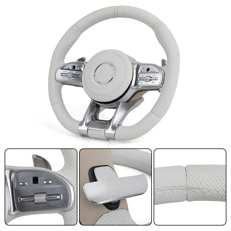 Custom Volant Lenkrad White Color Leather Steering Wheel for Mercedes Benz GL X166 GLB X247 W204 W205 W206 W207 W211 E63 AMG - YunLexus Custom Custom Steering Wheels for Mercedes