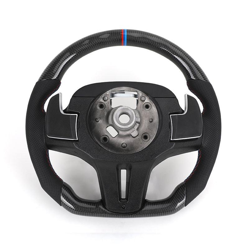 Custom Volant M Sport Leather Carbon Fiber Steering Wheel for BMW G30 G11 G12 G20 G31 G38 G05 G21 G82 G80 G02 X3 G01 M3 M4 M5 - YunLexus