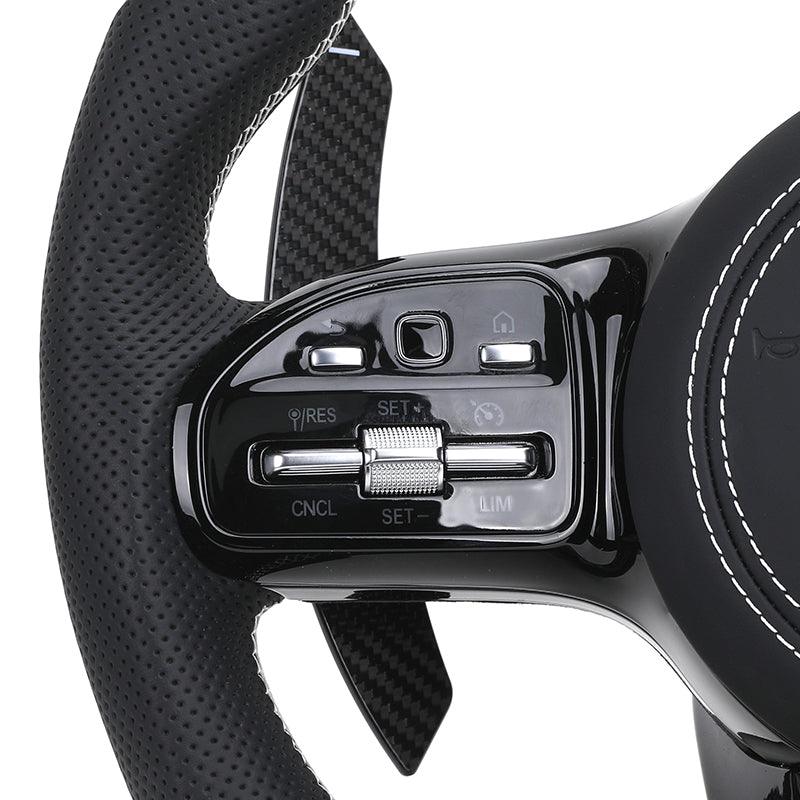 Custom Volante Glossy Black Carbon Steering Wheel for Mercedes Benz W204 W205 W207 W211 W212 W213 W221 W222 GLS CLS C63 AMG GT - YunLexus Custom Custom Steering Wheels for Mercedes
