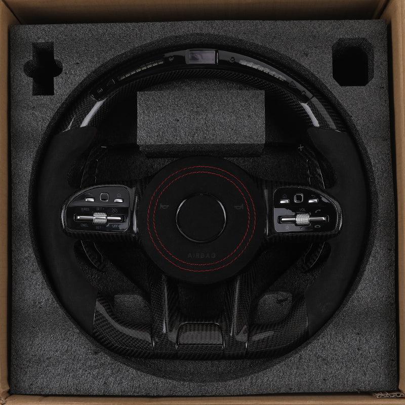 Custom Volante Lenkrad Carbon Paddle Half Alcantara LED Steering Wheel for Mercedes W205 W221 Gle Coupe W166 C292 W463 W447 Vito - YunLexus Custom Custom Steering Wheels for Mercedes