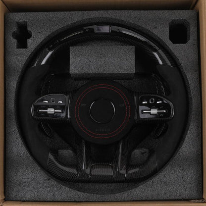 Custom Volante Lenkrad Carbon Paddle Half Alcantara LED Steering Wheel for Mercedes W205 W221 Gle Coupe W166 C292 W463 W447 Vito - YunLexus Custom Custom Steering Wheels for Mercedes