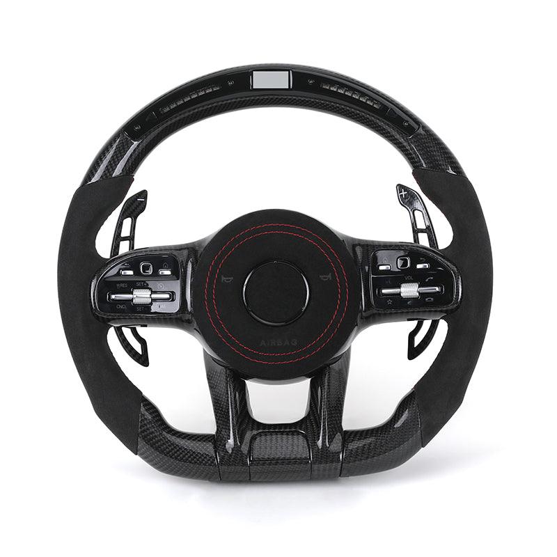 Custom Volante Lenkrad Carbon Paddle Half Alcantara LED Steering Wheel for Mercedes W205 W221 Gle Coupe W166 C292 W463 W447 Vito - YunLexus Custom Custom Steering Wheels for Mercedes