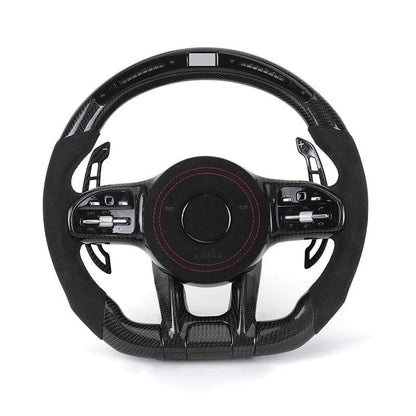 Custom Volante Lenkrad Carbon Paddle Half Alcantara LED Steering Wheel for Mercedes W205 W221 Gle Coupe W166 C292 W463 W447 Vito - YunLexus Custom Custom Steering Wheels for Mercedes