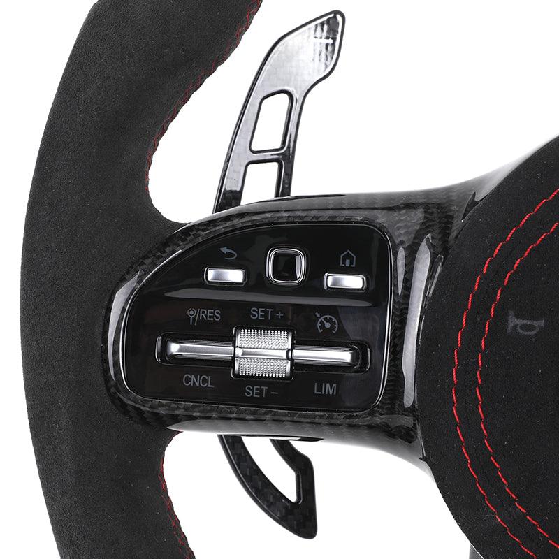 Custom Volante Lenkrad Carbon Paddle Half Alcantara LED Steering Wheel for Mercedes W205 W221 Gle Coupe W166 C292 W463 W447 Vito - YunLexus Custom Custom Steering Wheels for Mercedes
