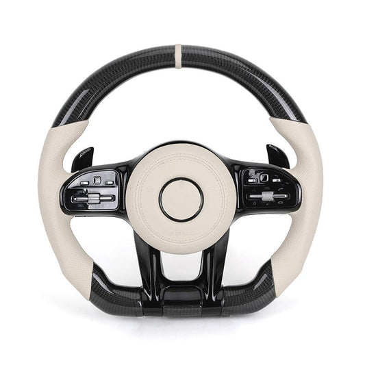 Custom Volante Lenkrad Half Leather Carbon Steering Wheel for Mercedes Benz C250 W164 W177 GLK GLC63 GLS X167 GLC GLE Coupe AMG