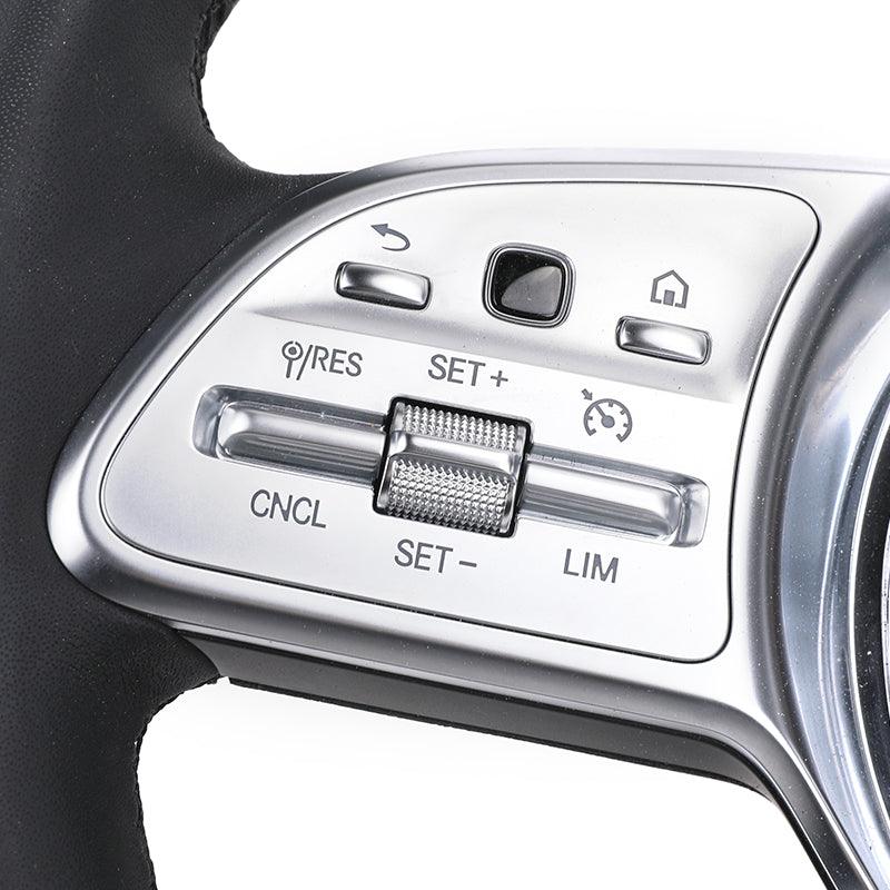 Custom Volante White Button Black Leather Wooden Steering Wheel for Mercedes Benz C Class W205 C205 W247 W177 W253 W188 W293 - YunLexus Custom Custom Steering Wheels for Mercedes