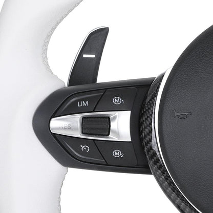 Custom White Leather Carbon Fiber M Sport Steering Wheel for BMW F10 F30 F20 F32 F36 F15 F16 F92 F80 F82 F87 F90 M2 M3 M4 M5 M8 - YunLexus
