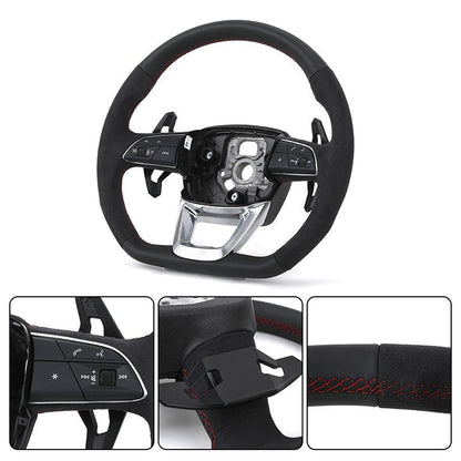 Customizable RS Volante Lenkrad Flat Bottom Half Alcantara Car Steering Wheel for Audi A8 A3 A6 C7 R8 RS3 S3 A7 RS5 RS6 A4 B8 Q7